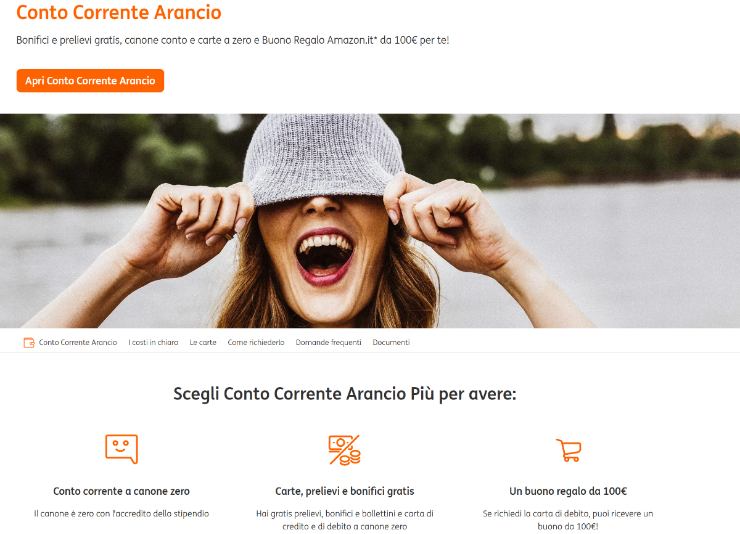 Dettagli promo Conto Arancio