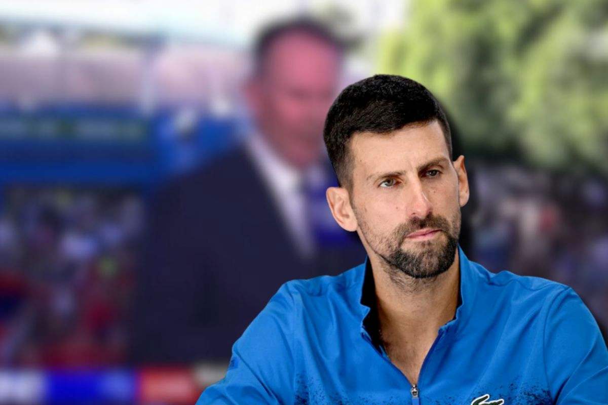 Djokovic sullo sfondo un giornalista sfumato